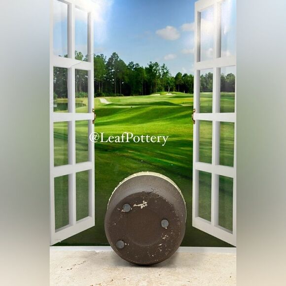 Cafe Noir (SM) Brown/Beige Clay/Concrete Planter Pot with Saucer Attached - Picture 7 of 8